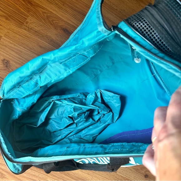 Women’s Men’s Vintage 90’s Teal Purple Spaulding Gym Bag Duffle Travel Luggage * - Picture 8 of 9